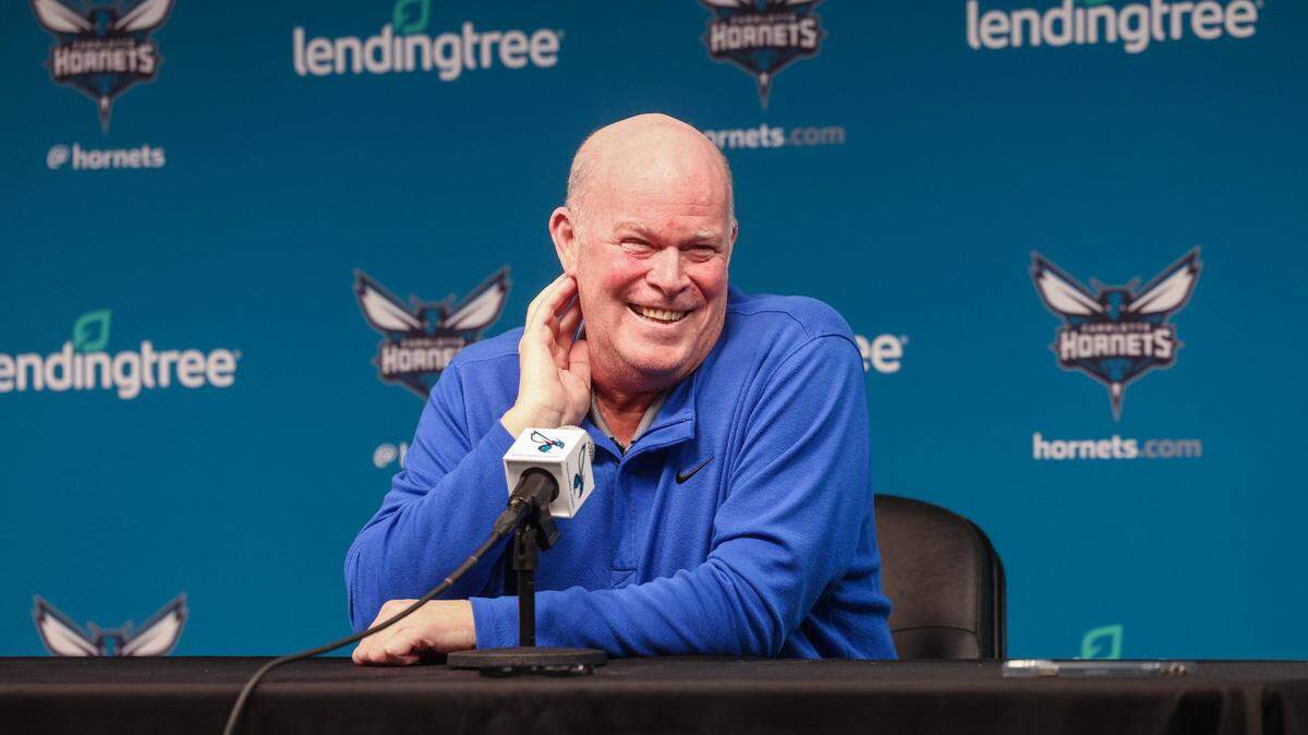 Hornets head coach Steve Clifford during interviews wrapping up the end of the Hornets’ season at Spectrum Center on Monday, April 10, 2023.