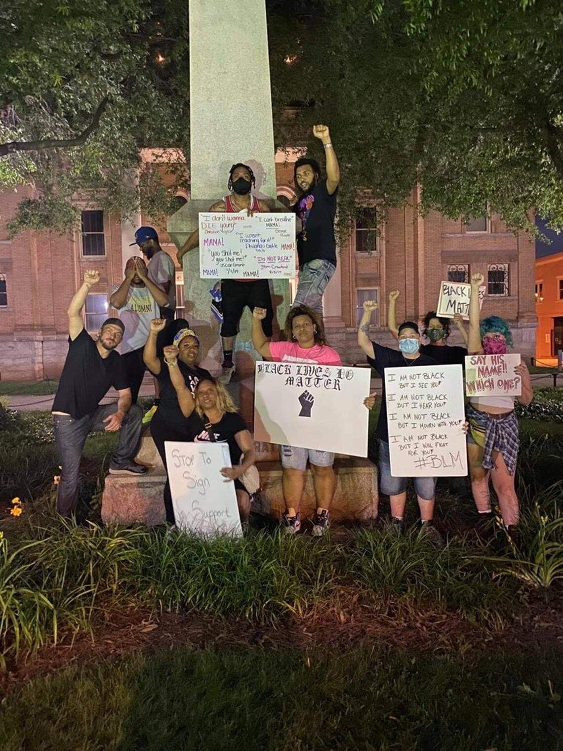 Genesis Houpe said she joined last summer’s protests at a Confederate soldier monument in downtown Statesville.