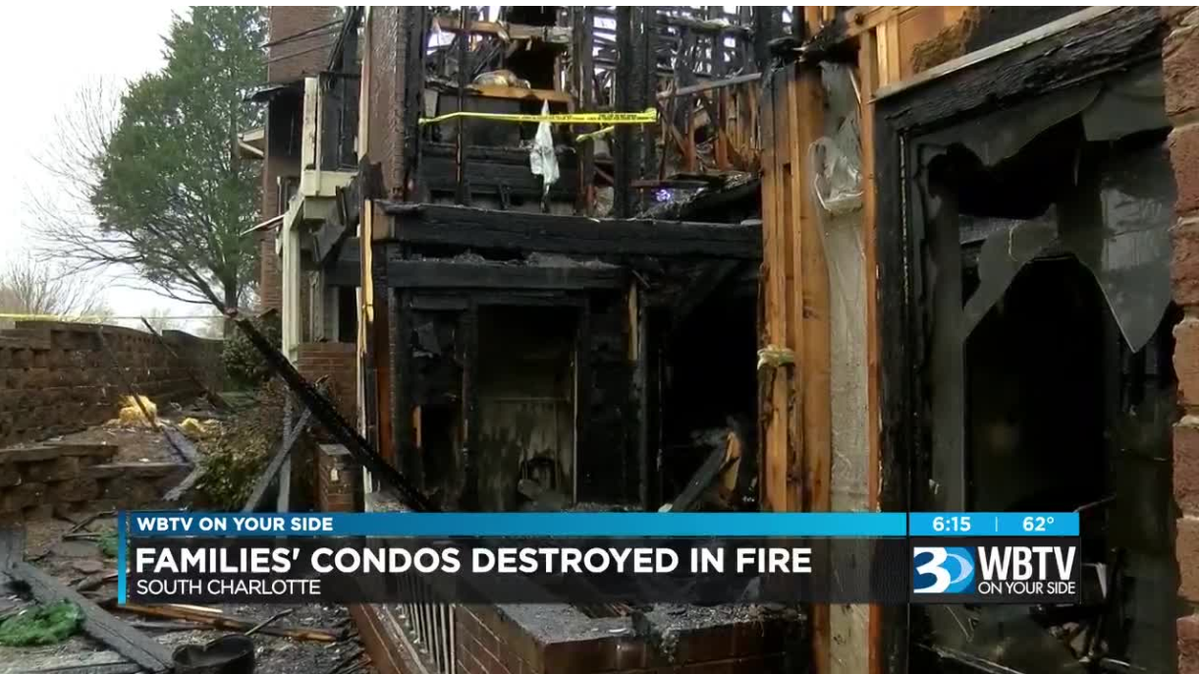 The Charlotte Fire Department, says more than 50 firefighters battled the fire for nearly an hour Monday night. WBTV screenshot