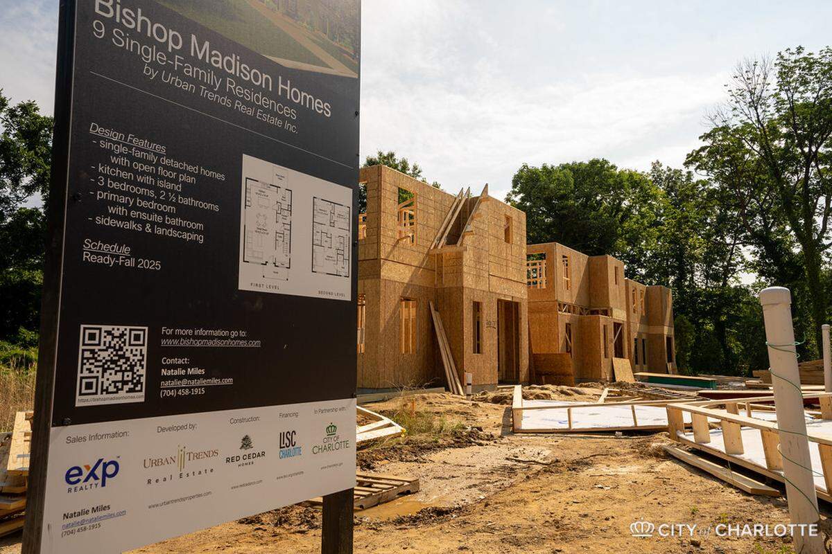 Construction of the Bishop Madison Homes began this year. The community will be nine for-sale affordable single-family homes.