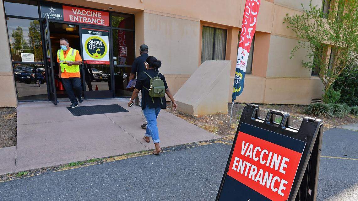 Roughly 76% of adults in North Carolina have received at least one dose of a coronavirus vaccine, and about 72% are fully vaccinated.