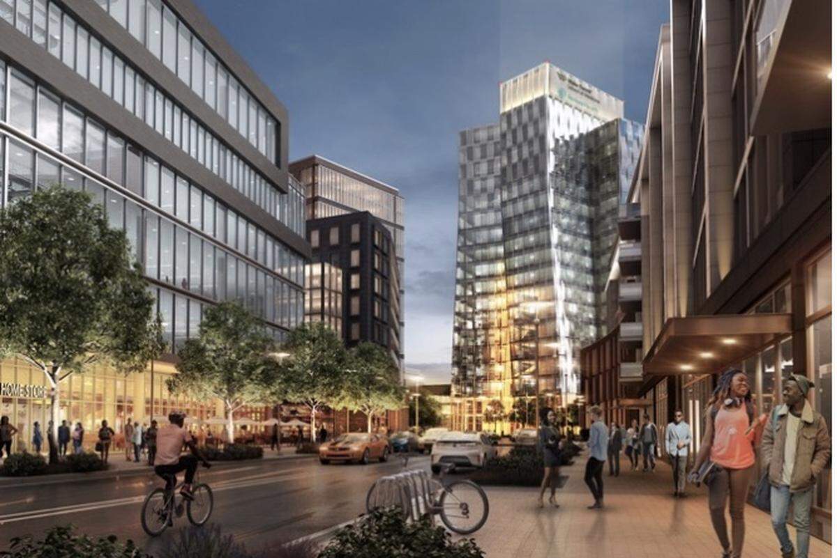 Atrium Health released renderings of its planned medical school and Innovation District. The district will be named The Pearl, a nod to the long-gone Brooklyn neighborhood and Pearl Street Park, Charlotte’s first African American park.