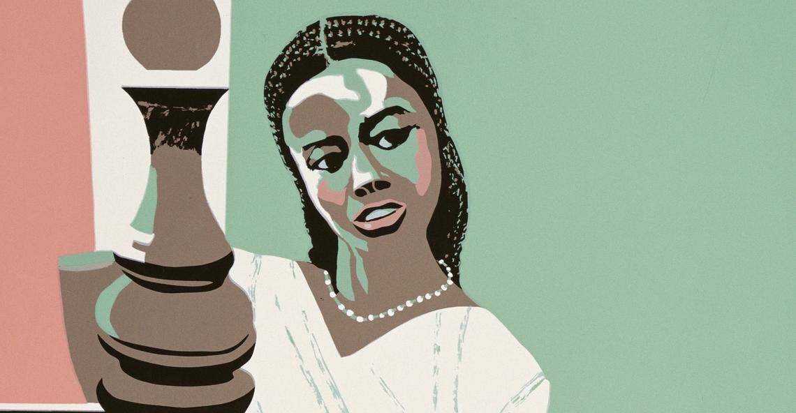 Ernest Crichlow’s work — called Street Princess — is in the collection of the Havey B. Gantt Center for African-American Arts + Culture.