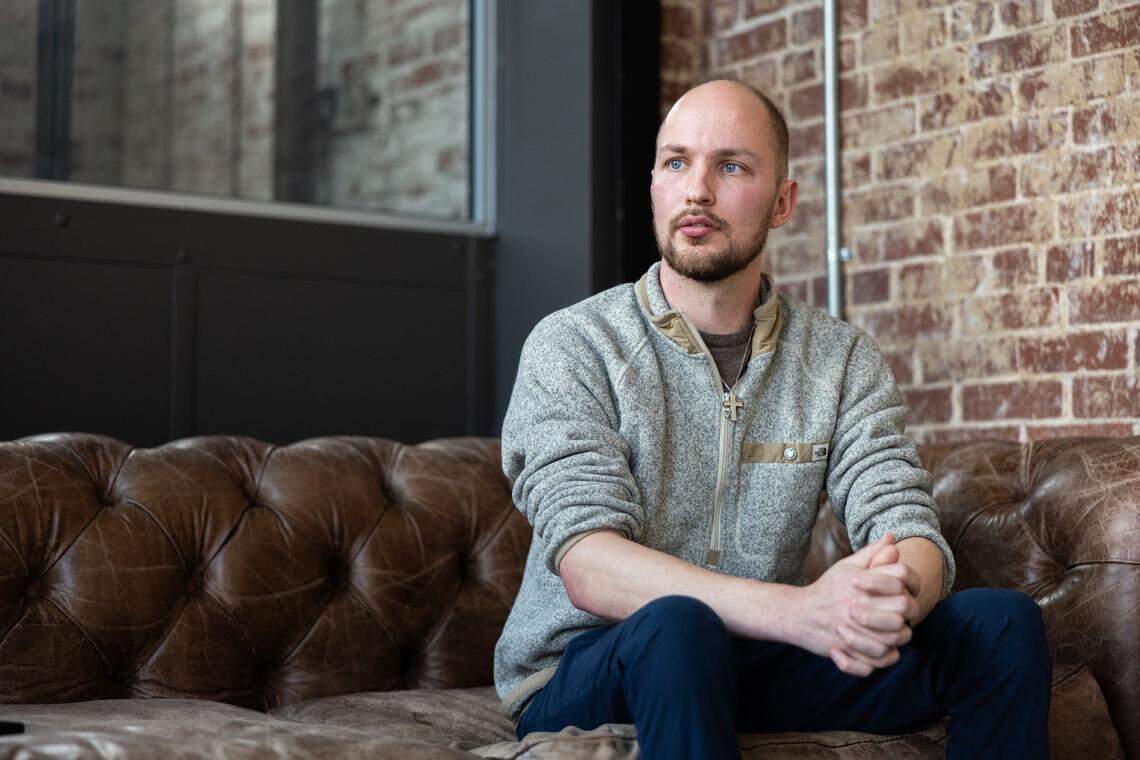 Zach Miller poses for a portrait in Charlotte, N.C., on Saturday, January 17, 2025.