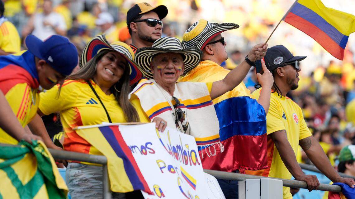 Fans before a Copa America semifinal match between Uruguay and Colombia at Bank of America Stadium.
