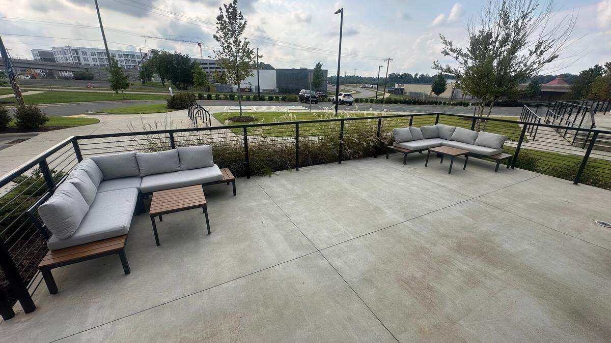 The patio at Eighty Eights Coffee & Cocktails.