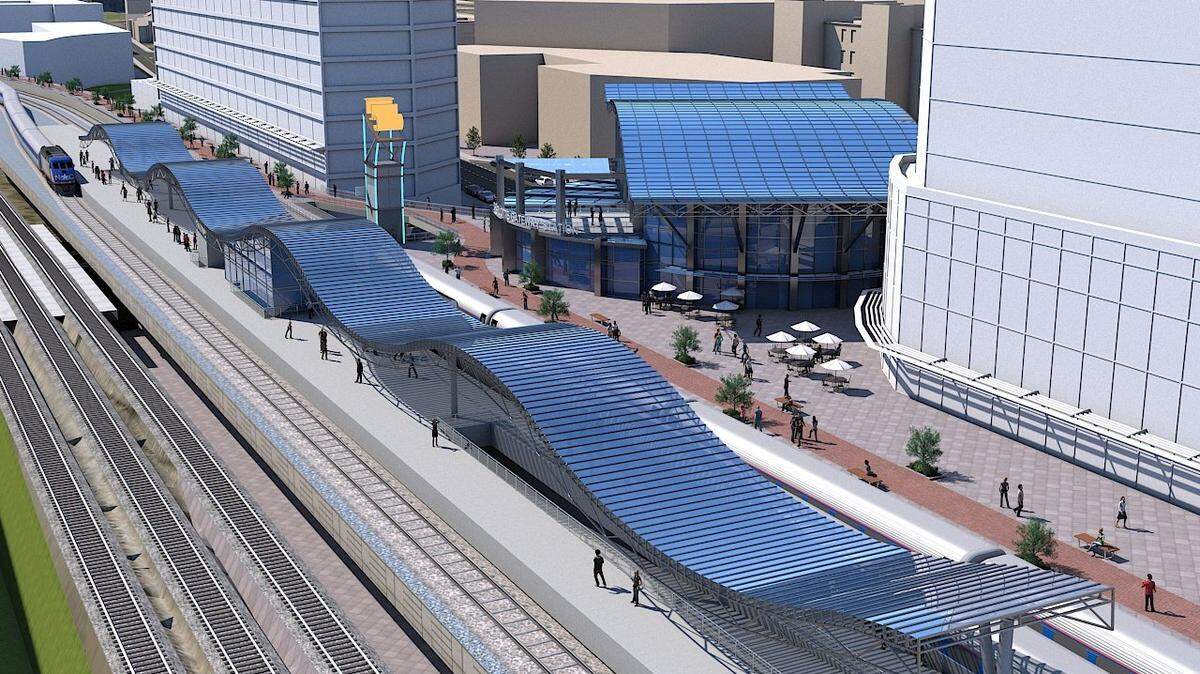A rendering of the planned Gateway Station.