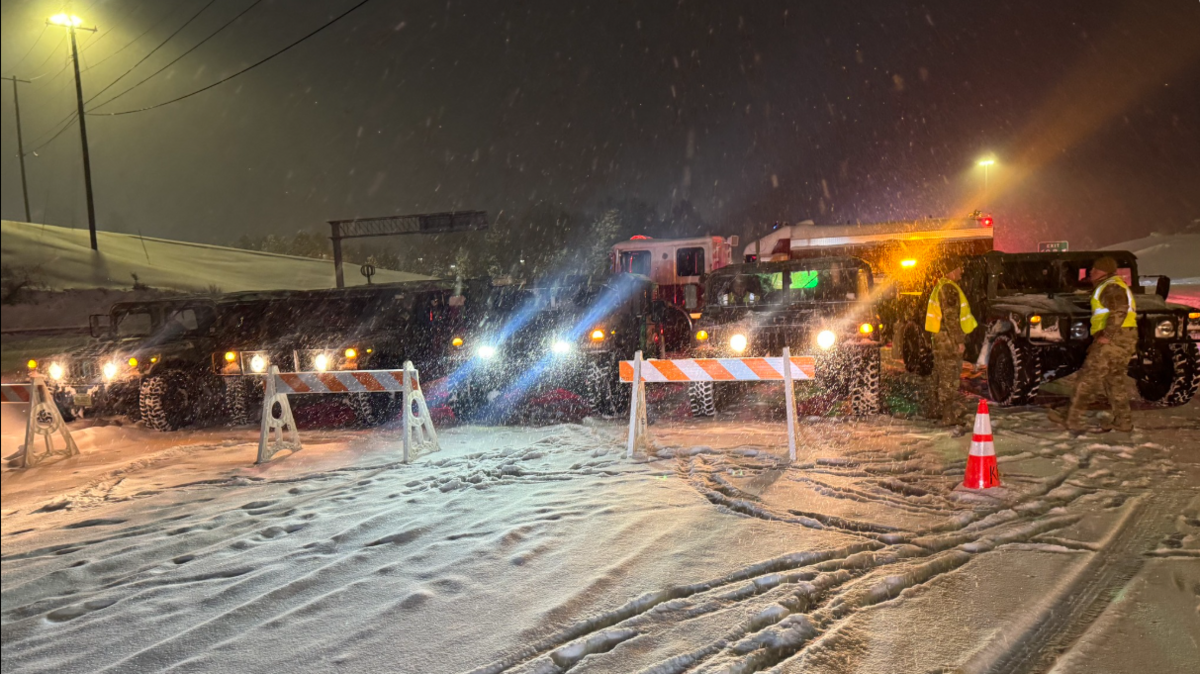 Dozens of vehicles, including over two dozen tractor trailers, got stuck in the snow late Saturday, Jan. 31, 2026, on Interstate 85 North in Cabarrus County. A teen died of exposure after several hours in heavy snow and “extreme cold temperatures” that overnight, police said, citing a medical examiner’s preliminary report.
