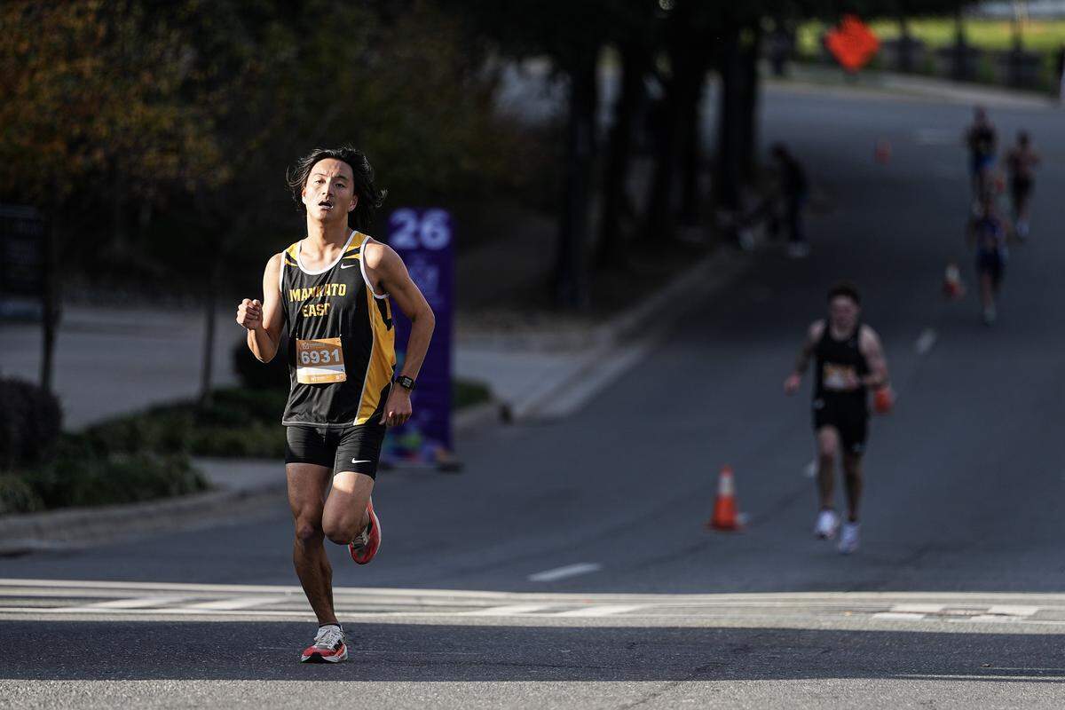 Participants compete in the Novant Health Charlotte Marathon Saturday, Nov. 15, 2025, in Charlotte, N.C.