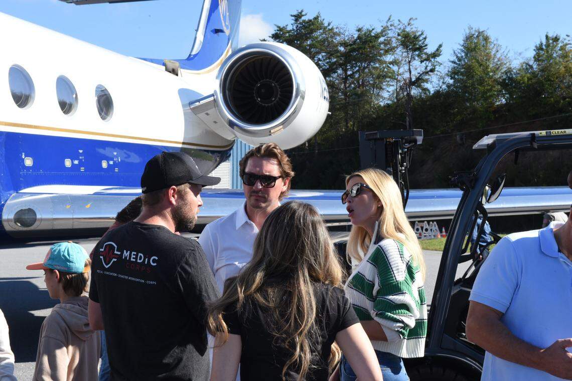 Ivanka Trump visited the Hickory Regional Airport on Wednesday, Oct. 2, 2024, where Starlink devices for internet connection were donated to Hurricane Helene victims.