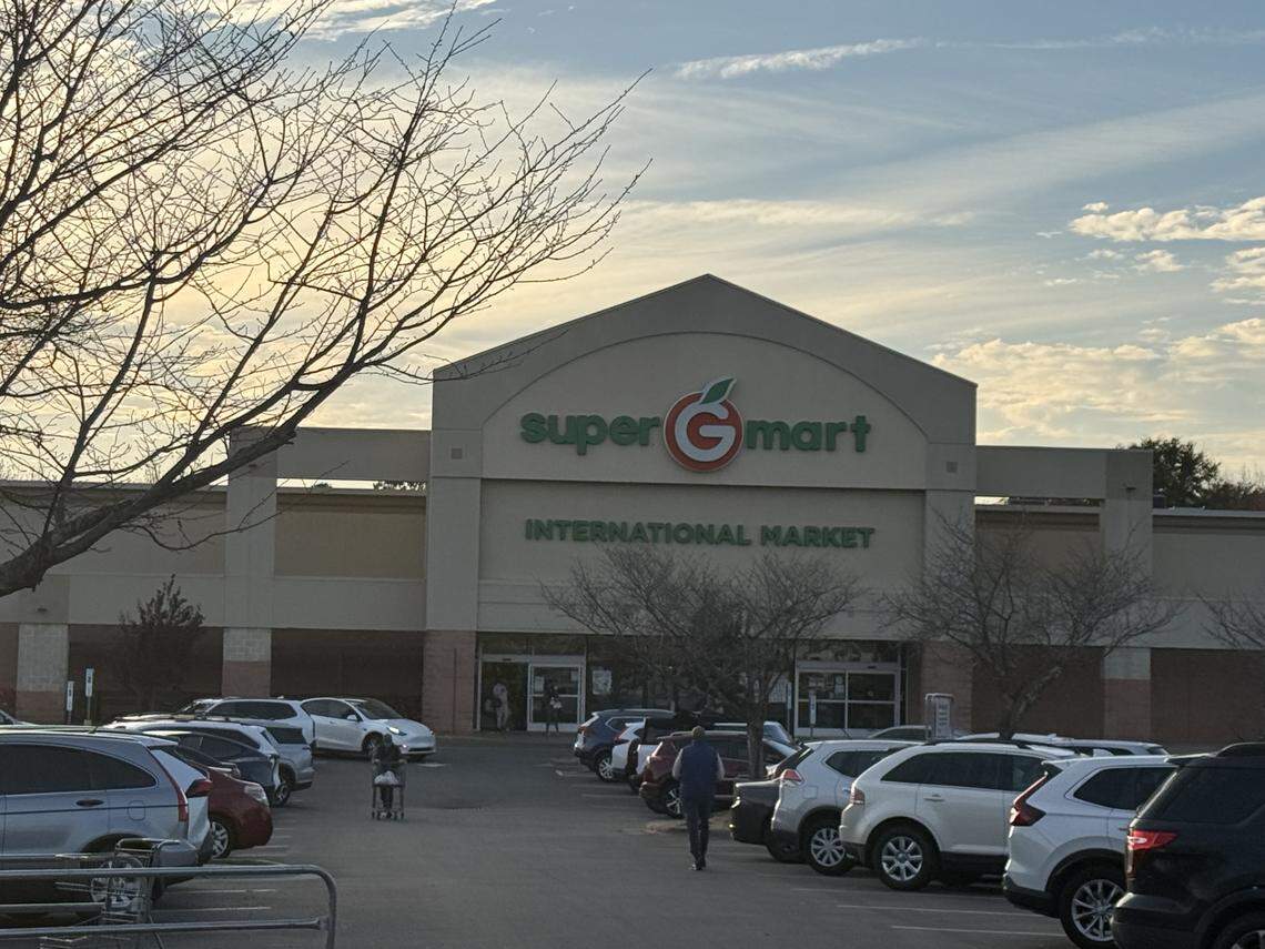 U.S. Border Patrol agents rushed into this grocery store in Pineville, N.C., on Saturday, Nov. 15, 2025, and grabbed a worker. They put him on the ground outside and arrested him.