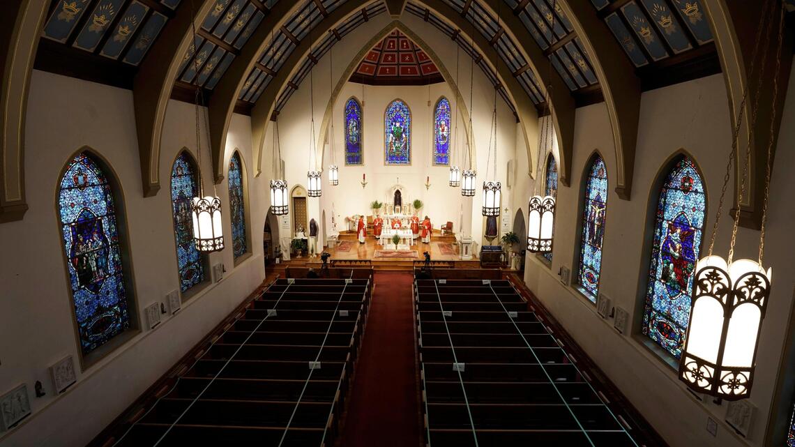 In a near-vacant cathedral in Charlotte, a prayer for peace — not fear
