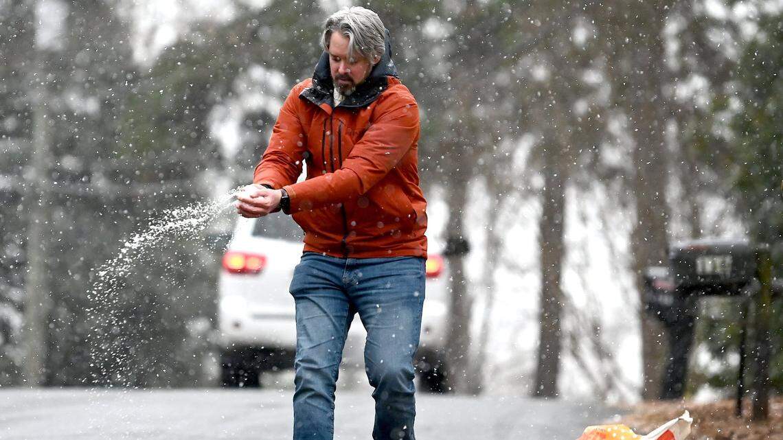 Snow blankets Charlotte region. Freezing rain & sleet could bring icy roads, outages