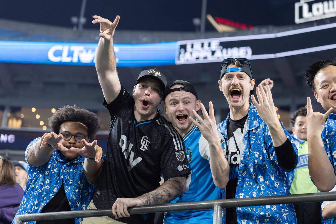 Fans celebrate Charlotte FC's late 2nd half goal to take a 2-1 lead. Charlotte FC would win their home opener against Austin 3-1 Saturday March 7, 2026.