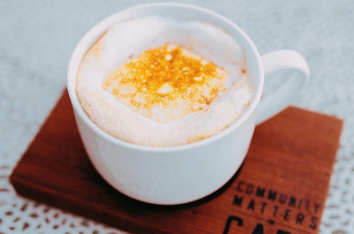 Community Matters Cafe’s Pumpkin Spice Latte is made with house-roasted espresso, pumpkin spice and steamed milk or a dairy alternative.