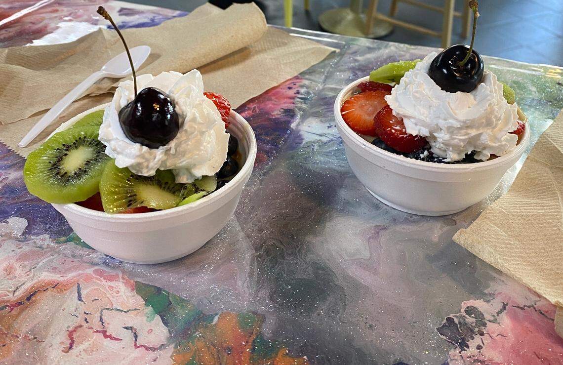 Love is Love Always offers a second menu at Love in Action, with options including sea moss smoothies, cereal bowls and ice cream bowls that you can top off with fruit and herbs.