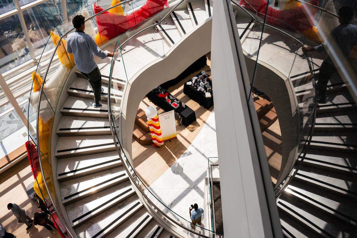 The newly renovated 46th - 48th floor of the Wells Fargo building in uptown Charlotte following the $500 million renovation investment on June 12, 2024.