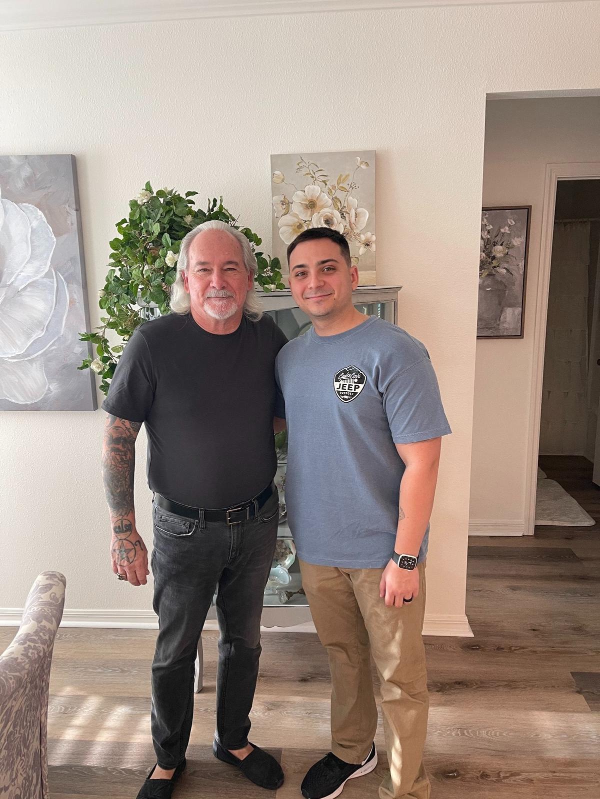 Bill Preston with his grandson KJay Autullo.
