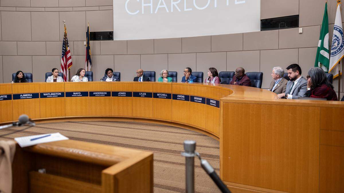 The City Council meeting at the Charlotte-Mecklenburg Government Center in Charlotte, N.C., on Monday, February 23, 2026.