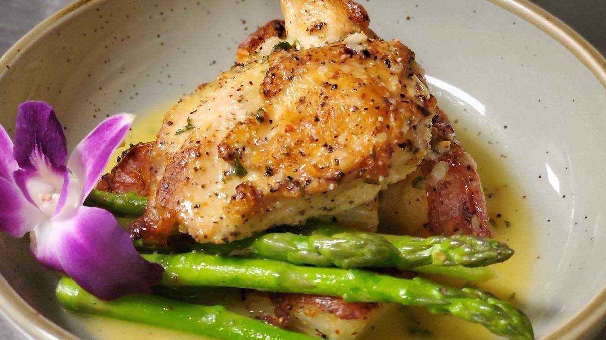 The Chicken Piccata at Chef’s Kitchen is served with roasted potatoes and asparagus for $20.