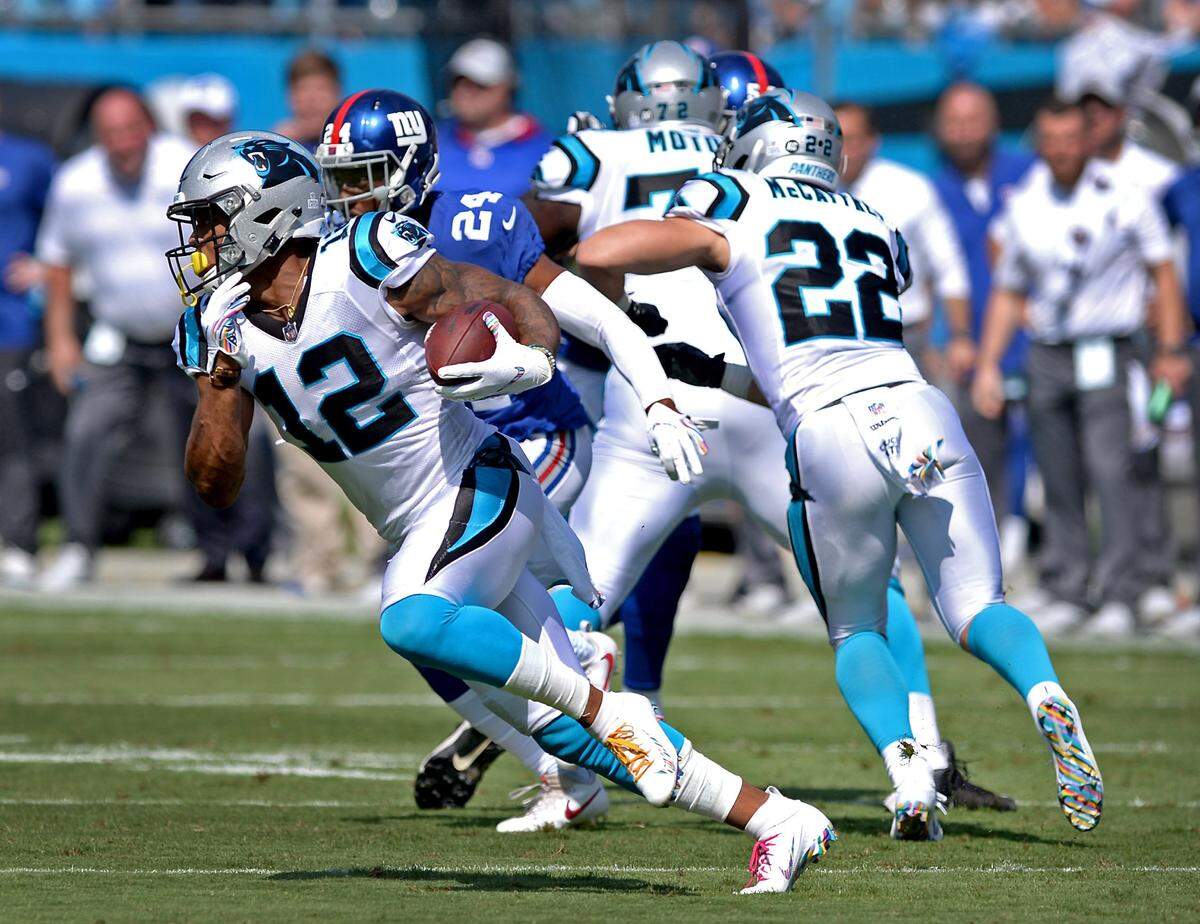 Carolina Panthers wide receiver DJ Moore broke several tackles on an 18-yard run against Cincinnati in Week 3. The Panthers loved Moore’s ability to run after the catch as they scouted him, before he was their first-round draft pick this spring.