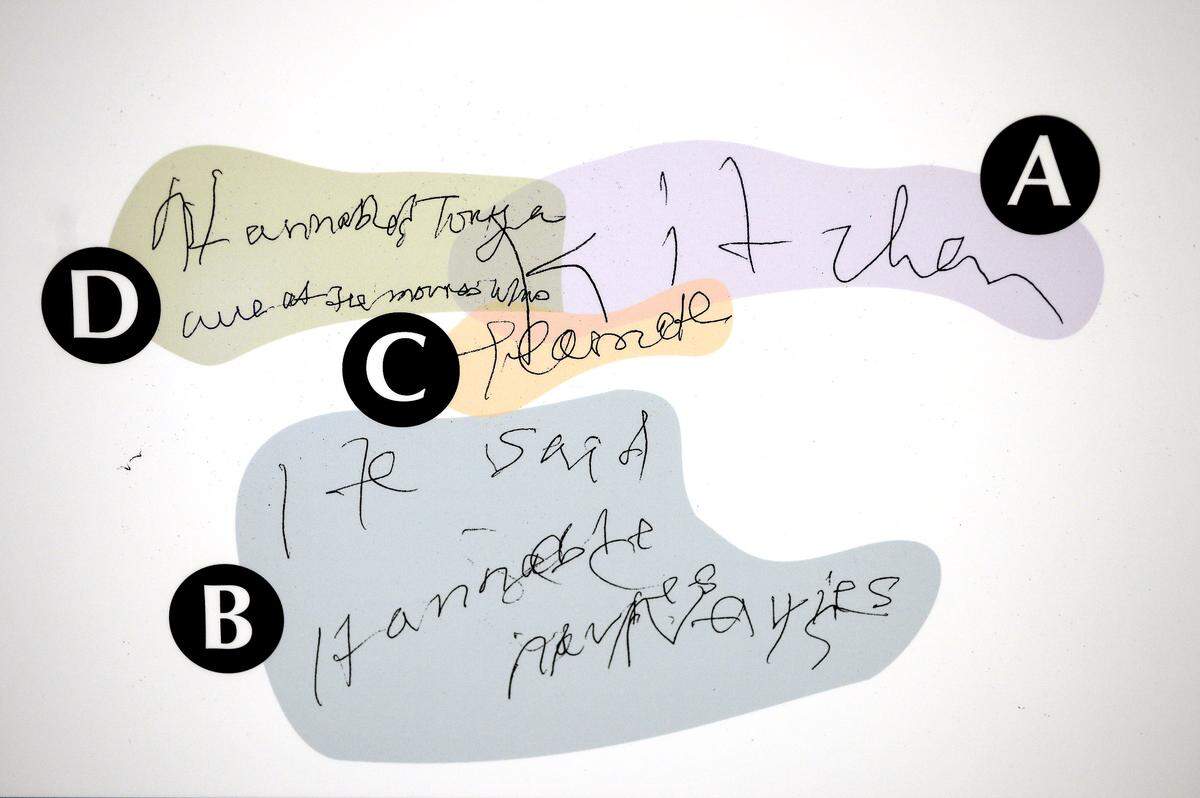 Scribbled notes from Cherica Adams became a key piece of evidence at Rae Carruth’s trial. The display is still housed at the Mecklenburg County Courthouse.