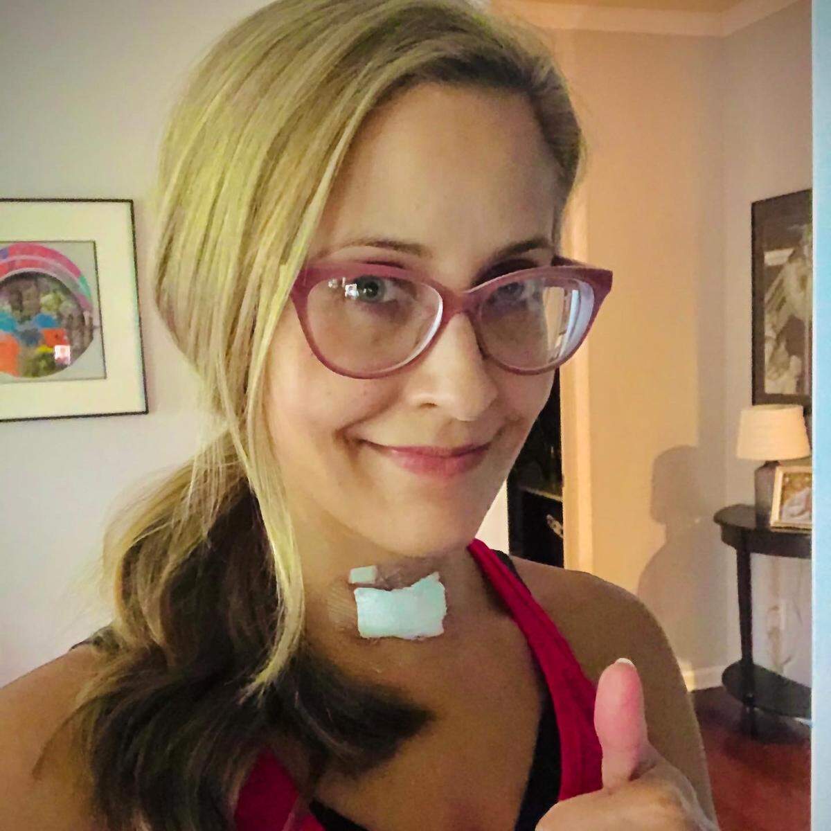 Allison Latos, after having surgery to remove her thyroid.