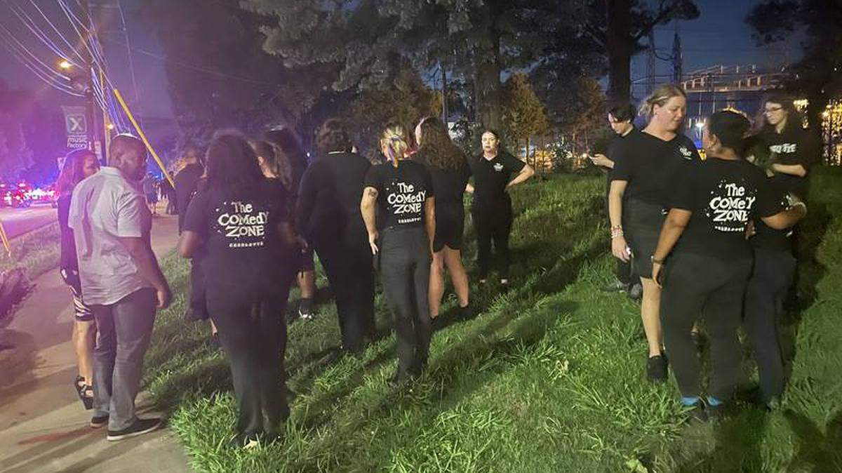 Staff and guests of The Comedy Zone in Charlotte, NC, were evacuated after reports of a man waving a gun inside the club near uptown on Saturday, July 16, Charlotte-Mecklenburg Police said.