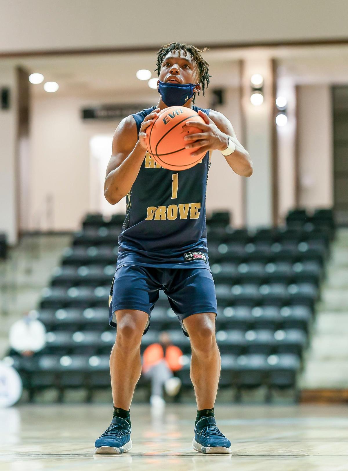 Hickory Grove’s DJ Cuttion (1) shoots 2-free throws at the Phenom Holiday Classic Wednesday December 23, 2020.
