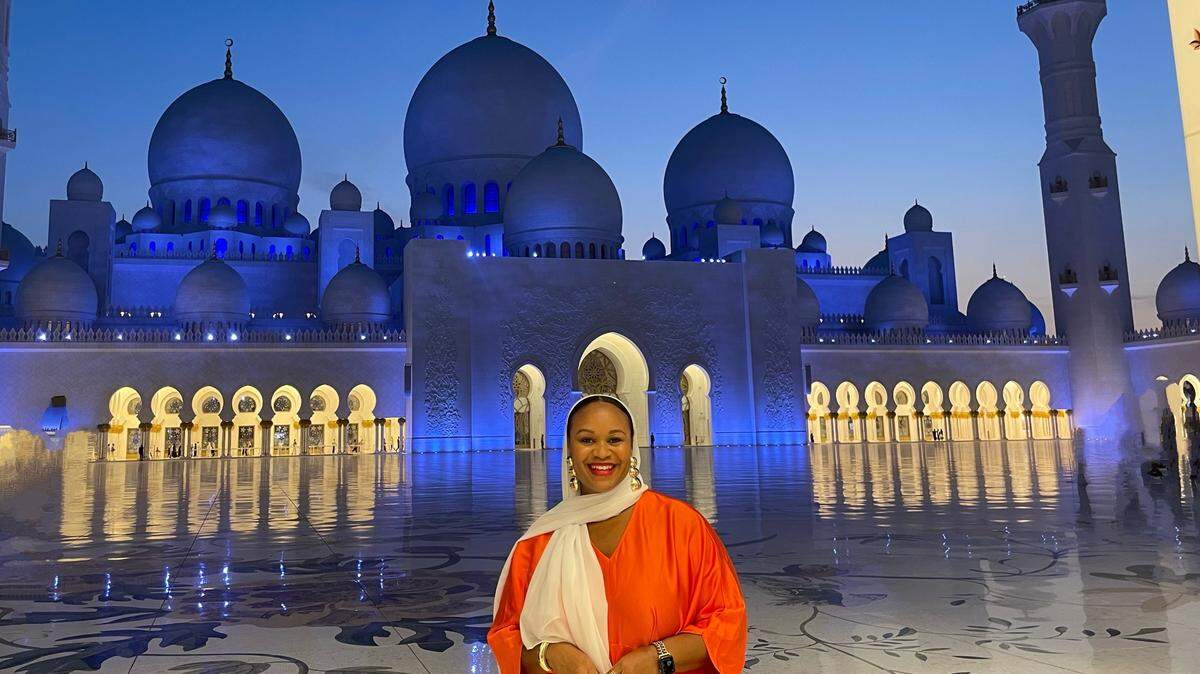DeAnna Taylor in Abu Dhabi, where you can fly direct from Charlotte beginning in May 2026.