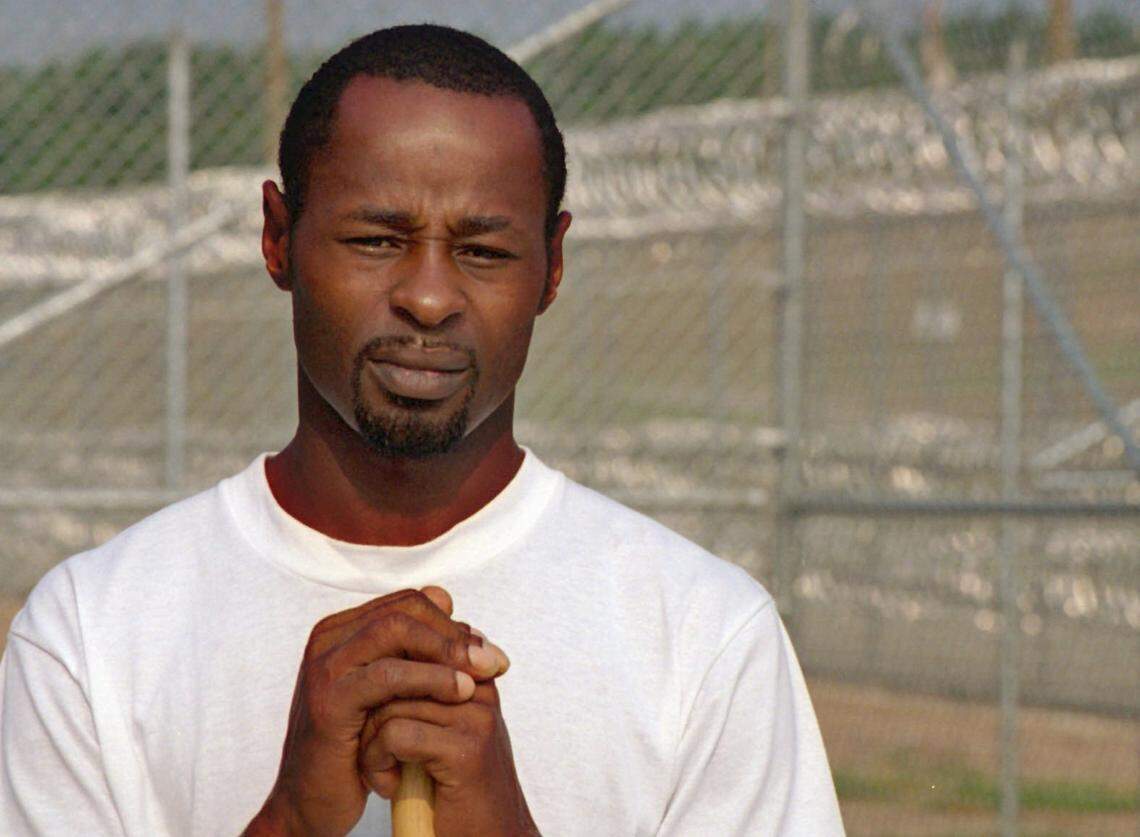 Marion Anthony Gales says he didn’t kill Kim Thomas. ``I’ve never seen Miss Thomas before, or her husband…I don’t know anything about it.’’ Gales is seen at the Brown Creek Correctional Center in July 16, 1995.