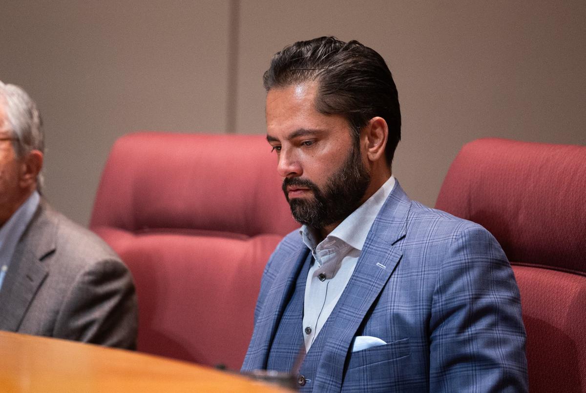Councilman Tariq Bokhari during a city council meeting in the Meeting Chamber in Charlotte, N.C., on Monday, September 10, 2024.