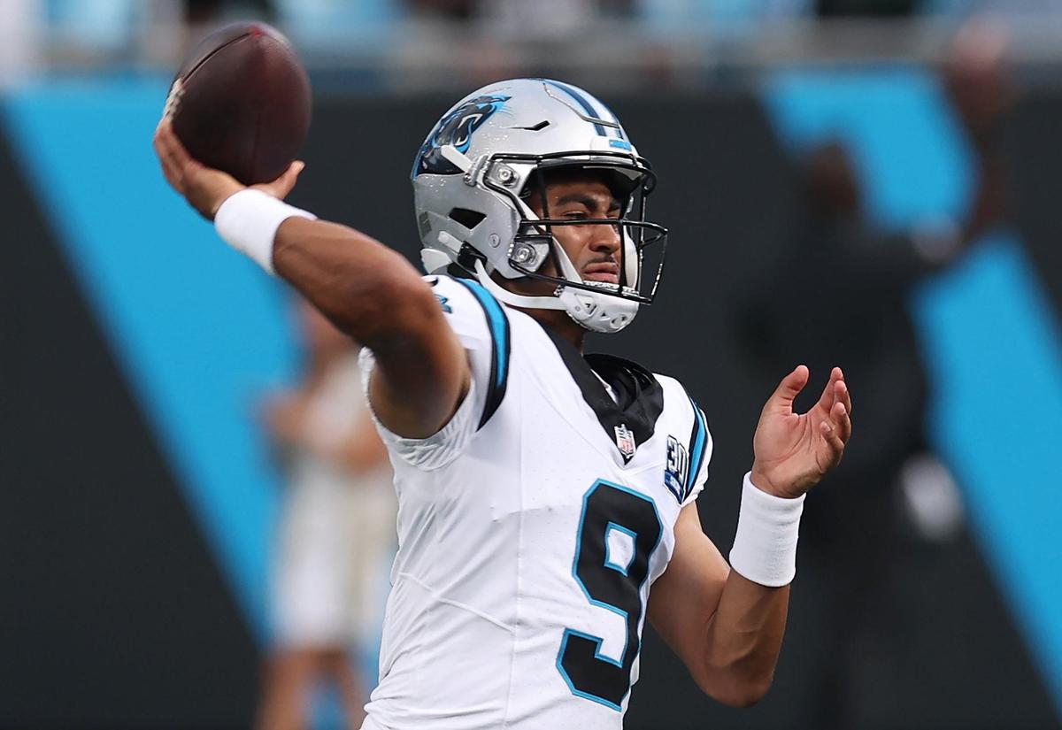 Carolina Panthers quarterback Bryce Young warmed up Saturday night but didn’t play. It is now very possible that Young will not throw a single pass in a preseason game.