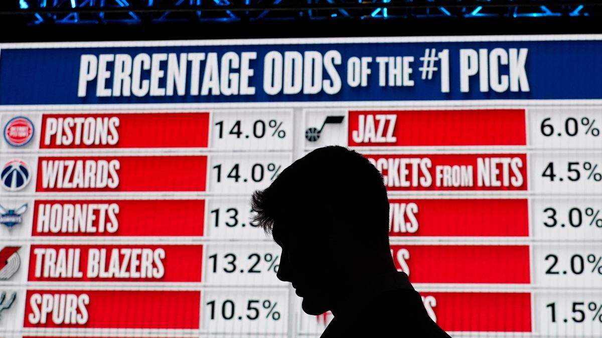 Duke’s Kyle Filipowski at the 2024 NBA Draft Lottery at McCormick Place West in Chicago. / David Banks-USA TODAY Sports