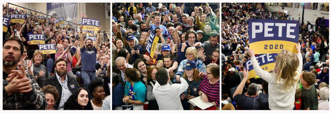 Scenes from Democratic presidential candidate Pete Buttigieg’s rally at Broughton High School in Raleigh, NC Saturday night, Feb. 29, 2020 in advance of Super Tuesday.