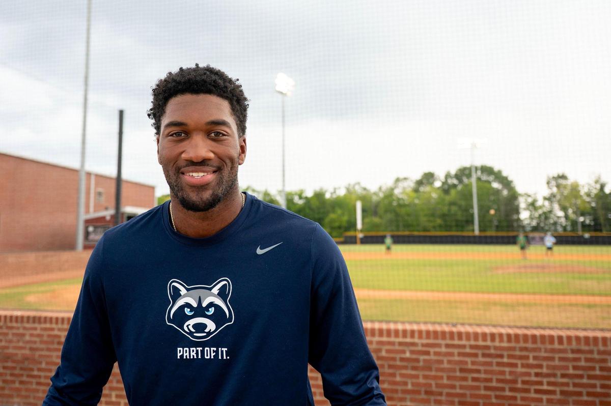 Dillon Lewis, former Knothole Foundation attendee who now plays for the New York Yankees organization, poses for a photo at the Knothole Foundation Tuckaseegee Dream Fields in Charlotte, NC, Tuesday, July 15, 2025.