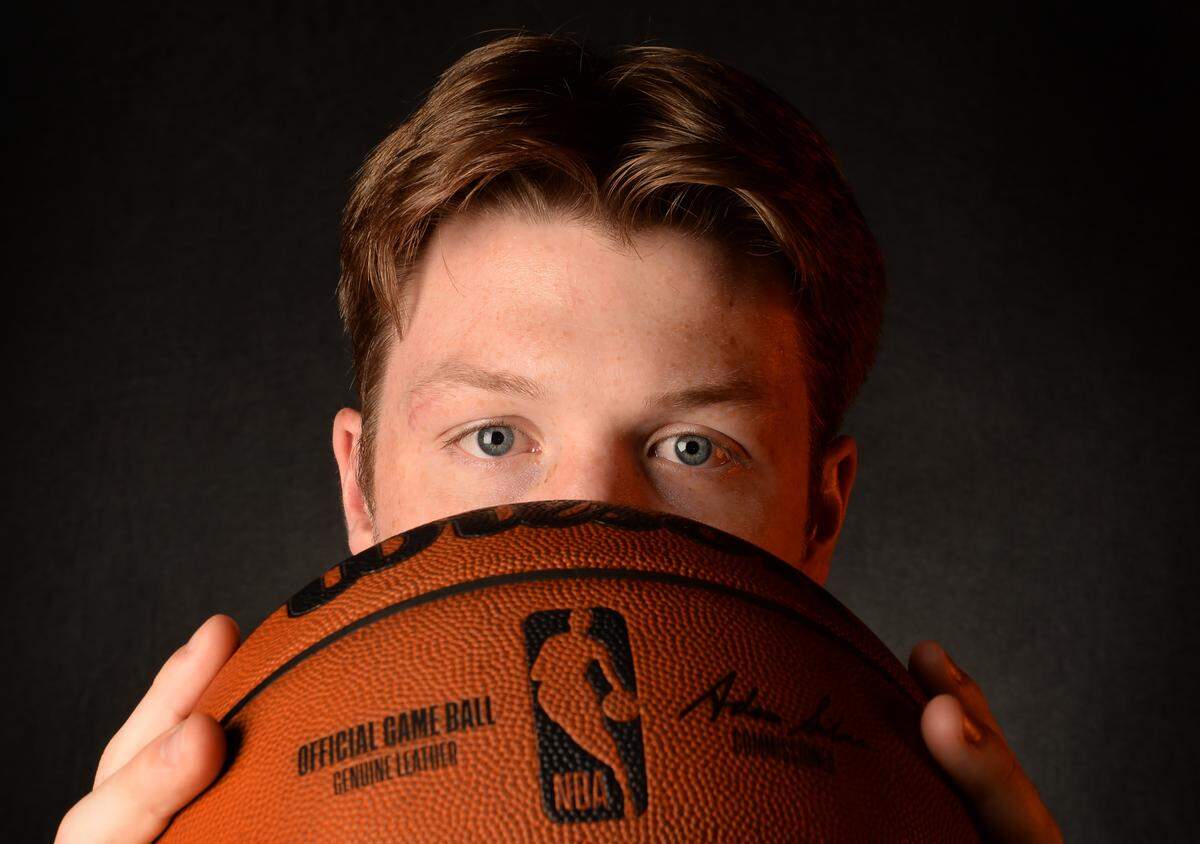 Charlotte Hornets rookie Kon Knueppel in September 2025, before his rookie season began.