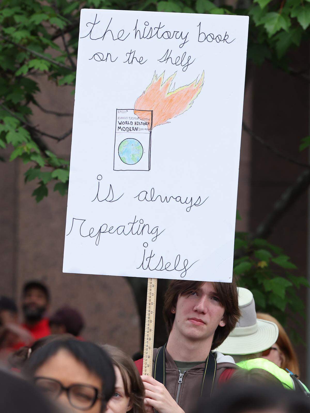 Signs, signs, signs were everywhere as teachers rallied at the Government Complex in Raleigh.