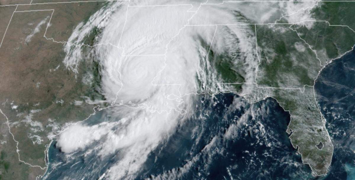 National Oceanic and Atmospheric Administration view of Hurricane Laura. Its damaging winds and rain spread inland over central and northern parts of Louisiana Thursday. It could produce damaging winds and spawn weak tornadoes in the Charlotte area Saturday.