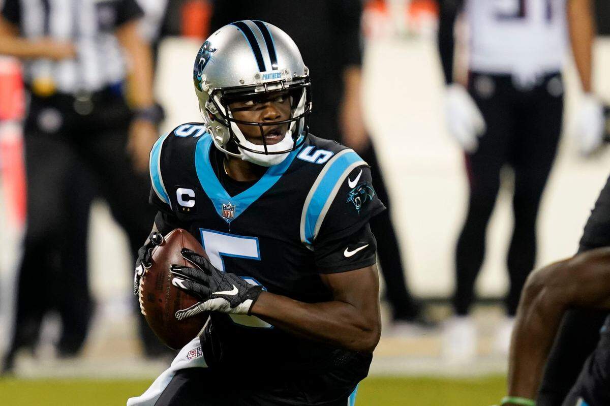 Carolina Panthers quarterback Teddy Bridgewater had season lows in passing yardage (176) and first downs (15) in the team’s 25-17 loss to Atlanta Thursday.