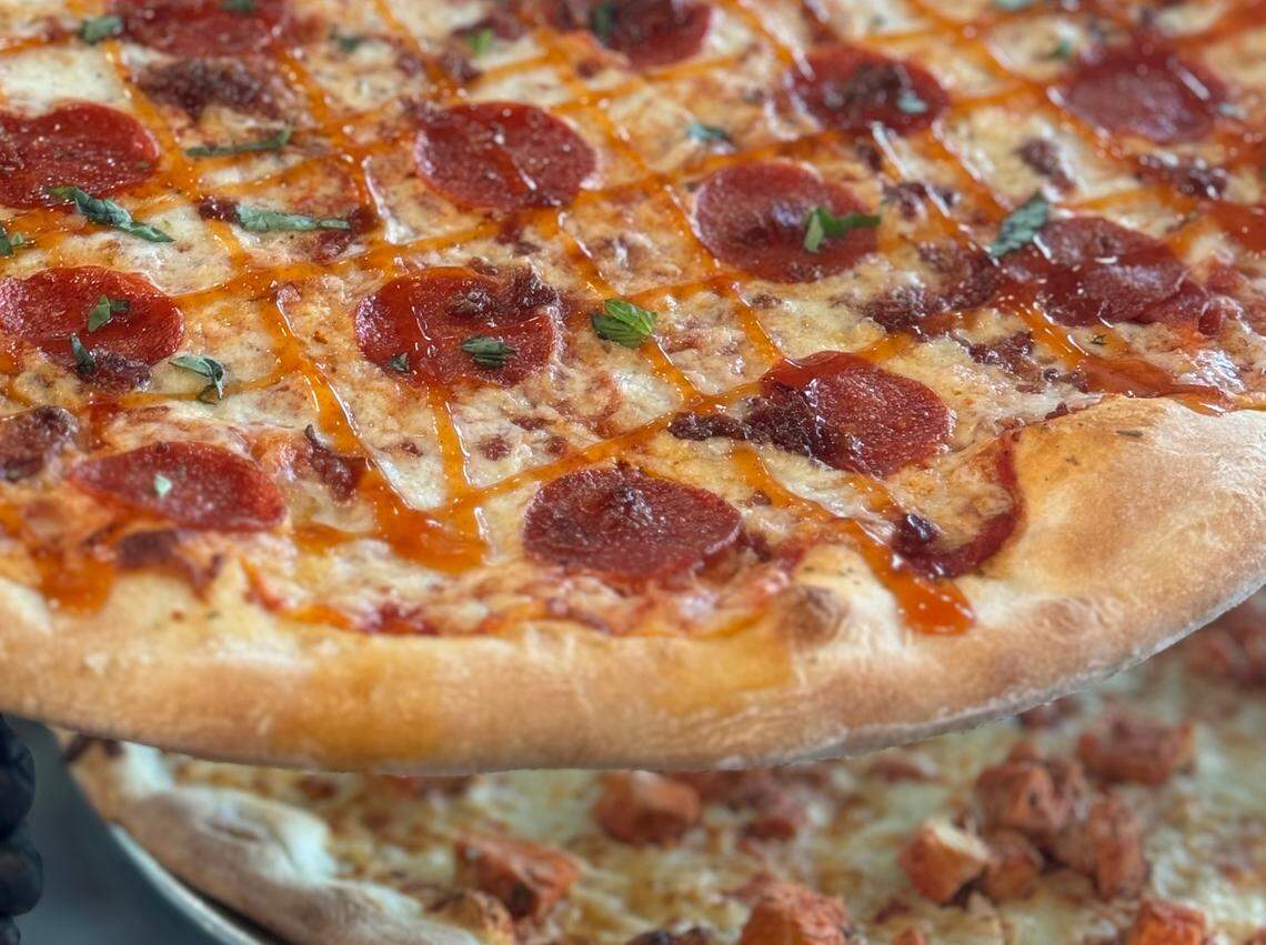 Pizzeria Sapienza sells whole pizzas, plus pizza by the slice.