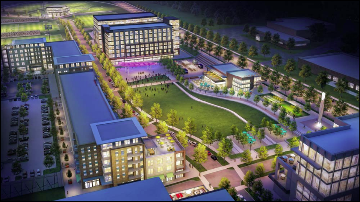 Rendering of the planned site at the former Eastland Mall in Charlotte.