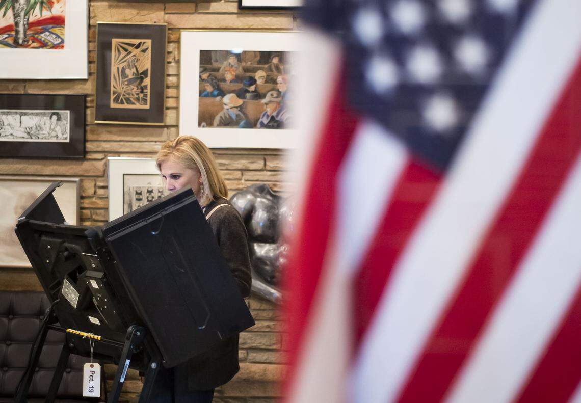 Susan Ford, a longtime resident of precinct 31, votes at Selwyn Elementary in Charlotte on Tuesday, November 5, 2019. Voters in Charlotte will decide Charlotte’s mayor, seats for city council, the school board and a quarter cent sales tax increase.