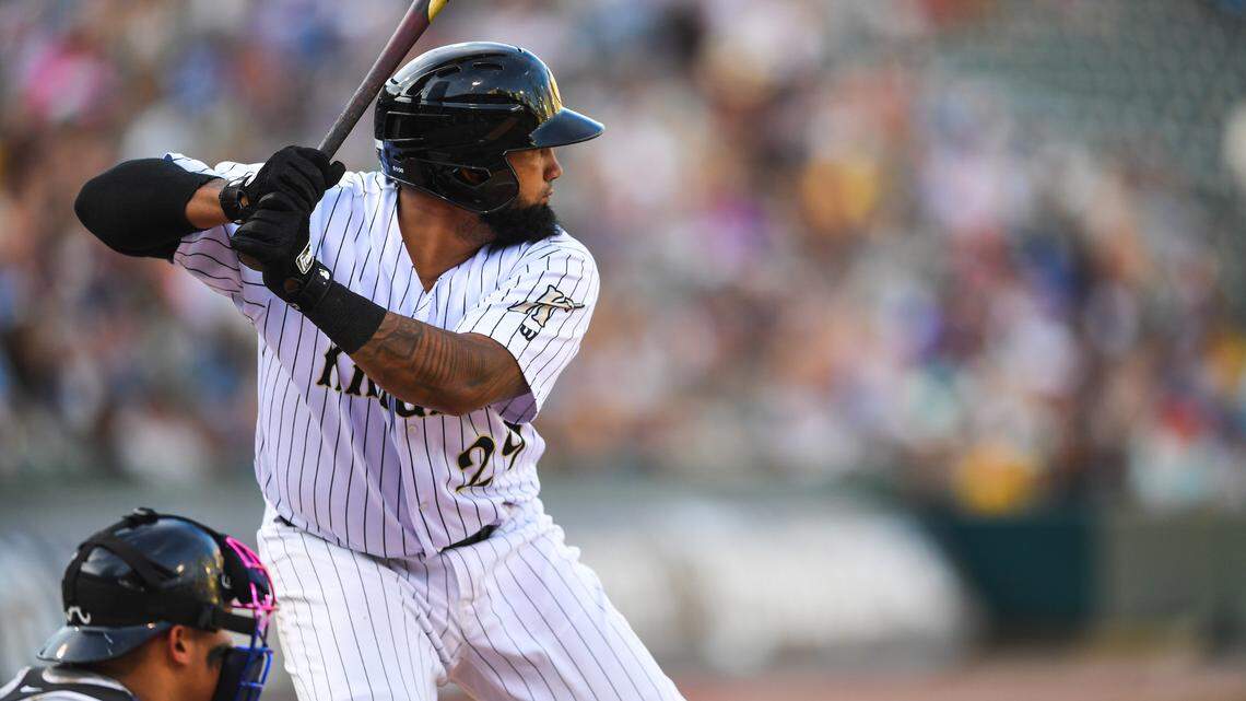 Charlotte Knights catcher Deivy Grullón has hit two home runs since joining the team from the Tampa Bay Rays on July 15.
