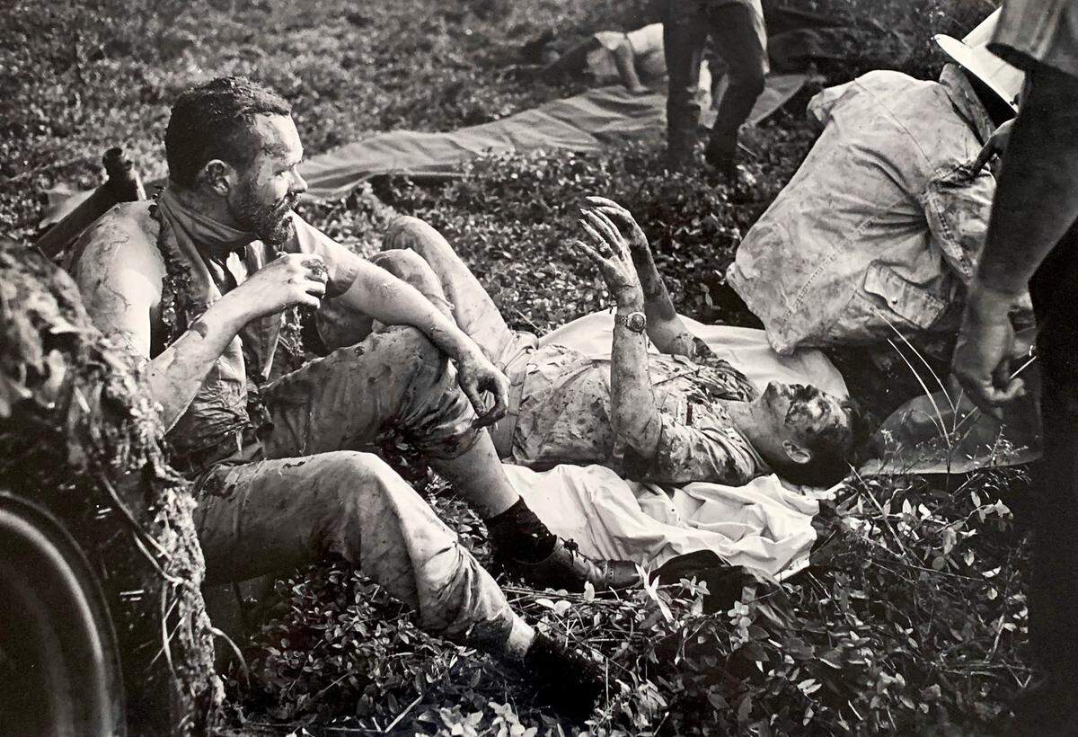Eastern Flight 212 survivors Richard Arnold (left) and Roy Hendrix on Sept. 11, 1974, after the crash of Eastern Airlines Flight 212.