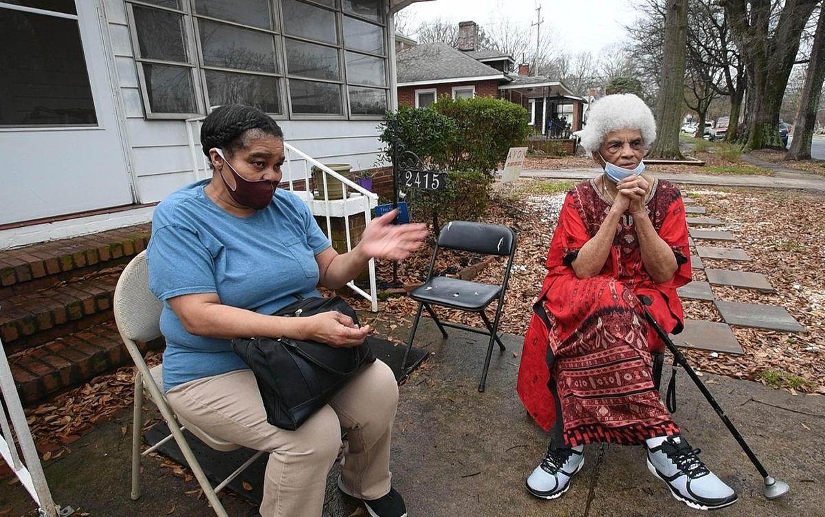 Pamela Dooley, grandmother of Joel Odom, and Vera Williams, great-grandmother, talk about Odom on Monday, March 1, 2021. Odom, who passed last week at 22, was the youngest person to run for mayor in Charlotte and despite losing, continued to advocate for his community.