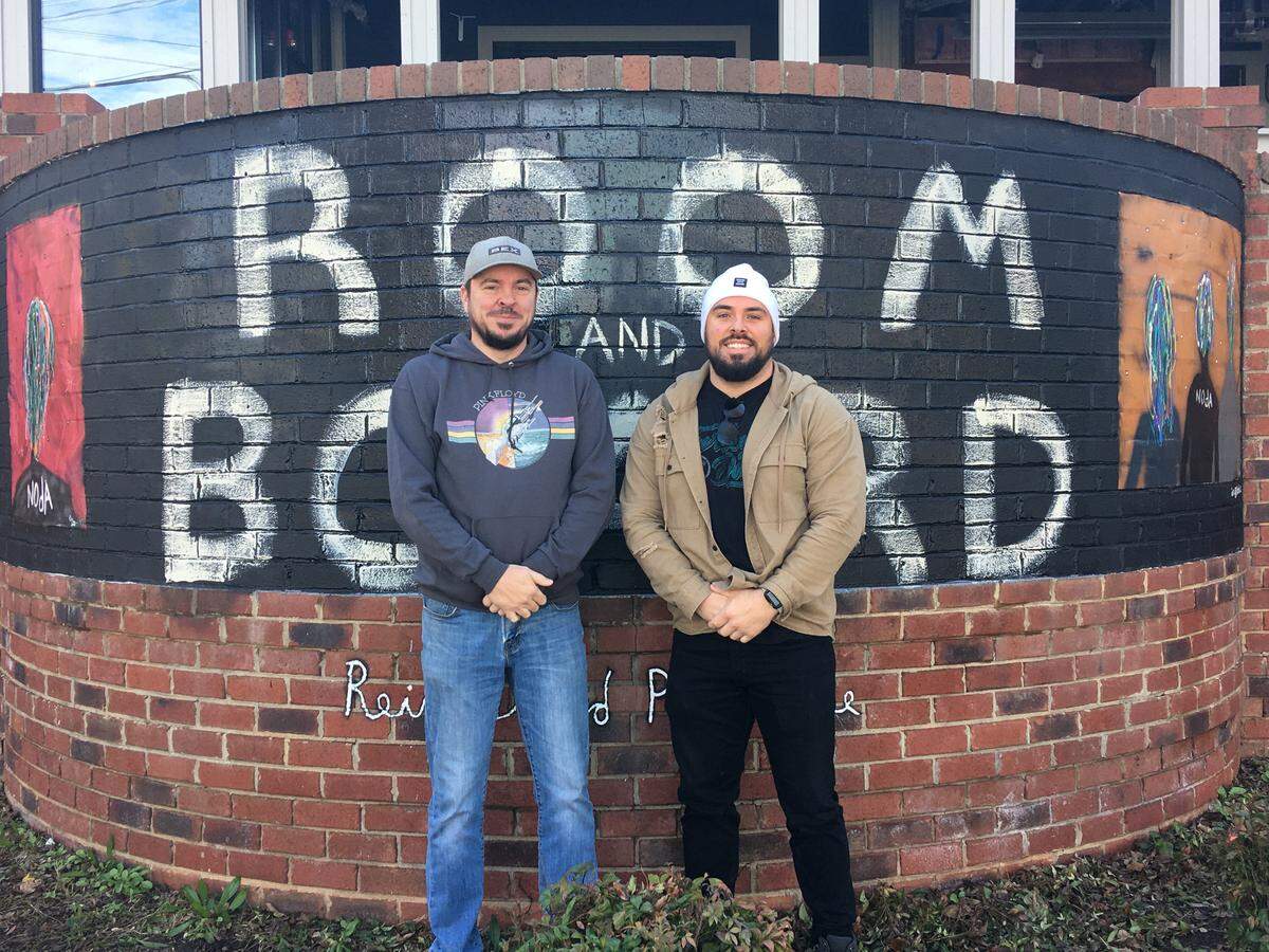 Jamie Sprowles, left, and Justin Sprowles will have fun with the name, calling their happy hour menu a “room service menu.”