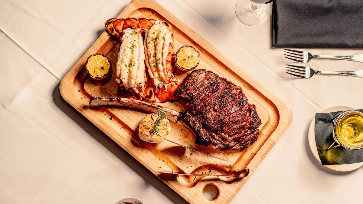 Sullivan’s Steakhouse is offering a Tomahawk Trio special that includes lobster tails and sparkling wine to celebrate Valentine’s Day.