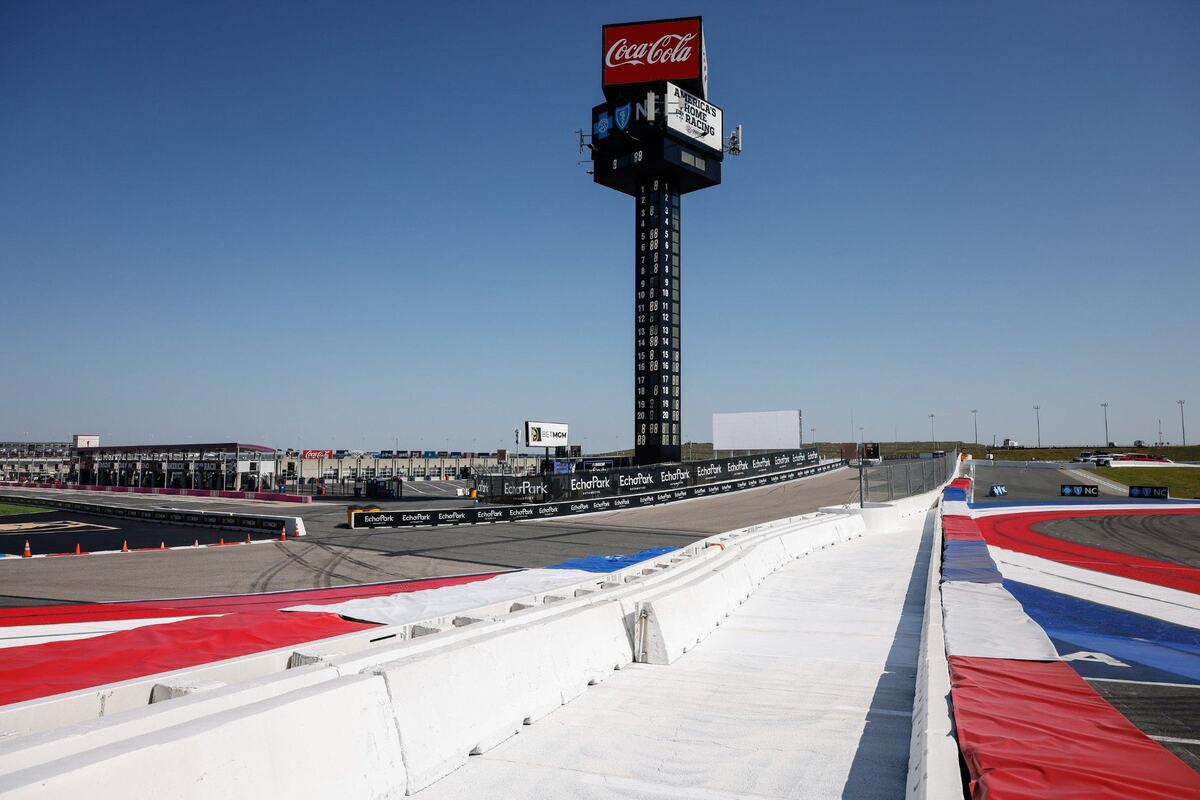 To the left, drivers will be approaching the first turn, while to the left, drivers will be rounding the seventh turn during the Roval 400 this weekend at Charlotte Motor Speedway on Tuesdday, Oct. 8, 2024.