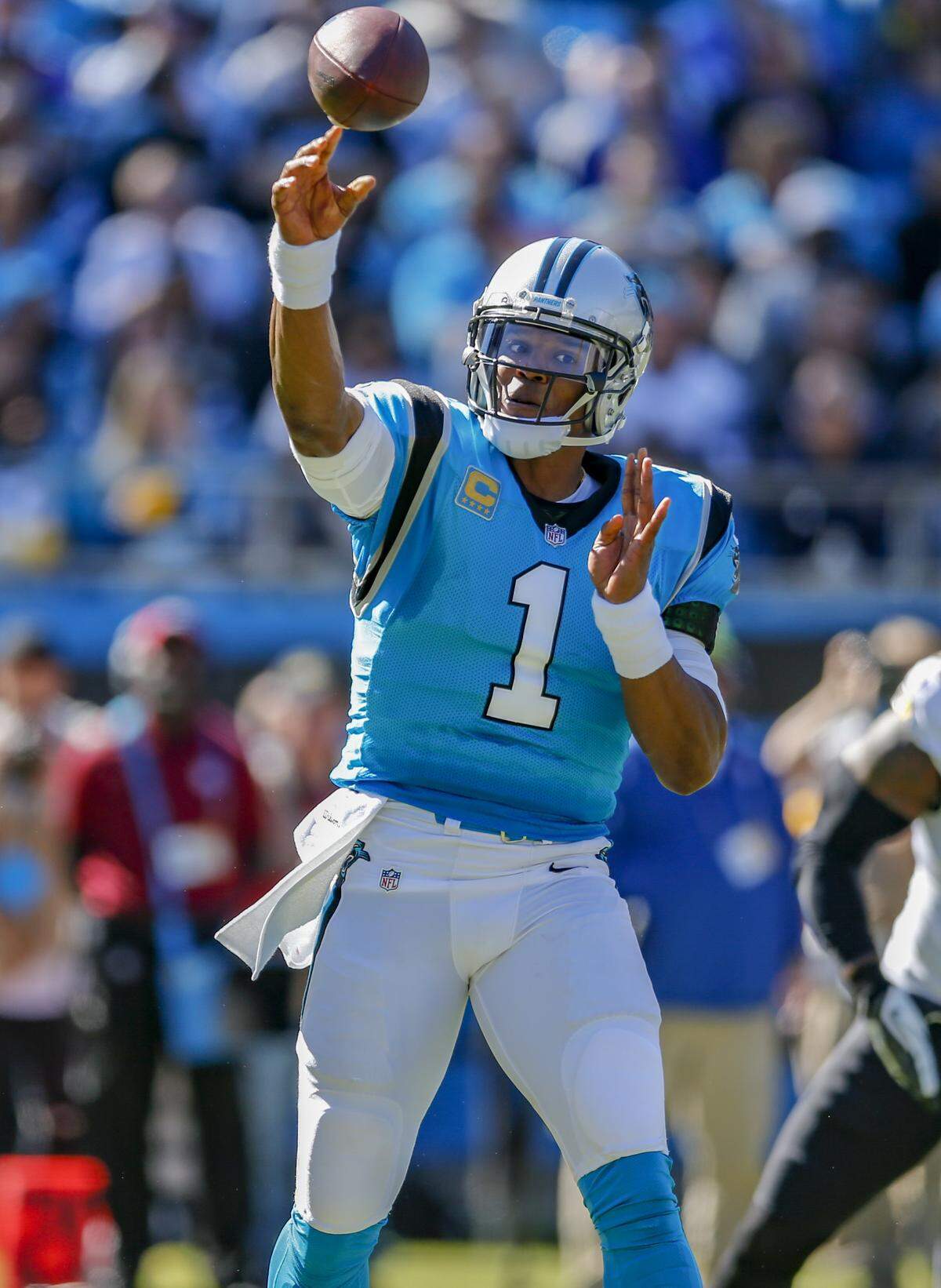 Carolina Panthers quarterback Cam Newton has more touchdowns, fewer interceptions and a higher completion percentage through seven games than he did in his MVP season in 2015.